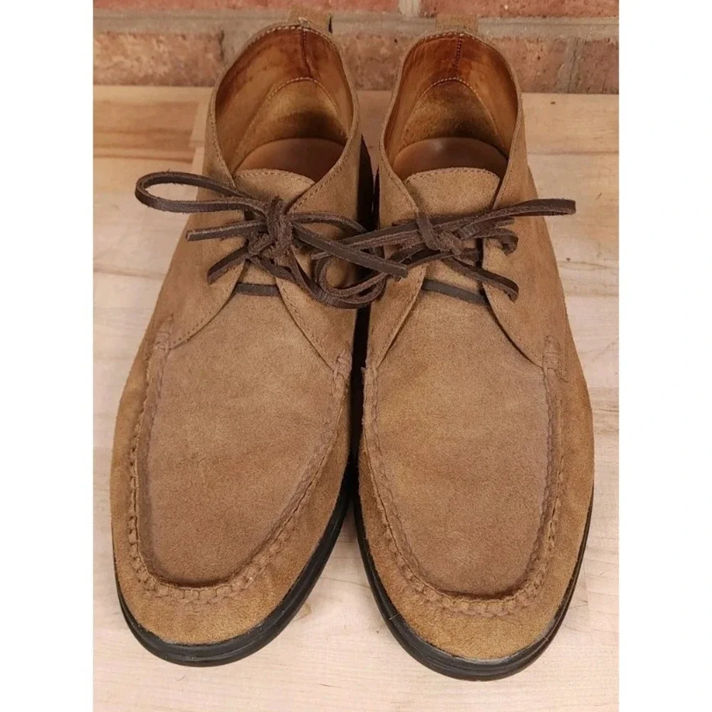 Peter Millar Mens Brown Super Soft Brazil Suede Moc Toe Chukka Boots Size 9 M
